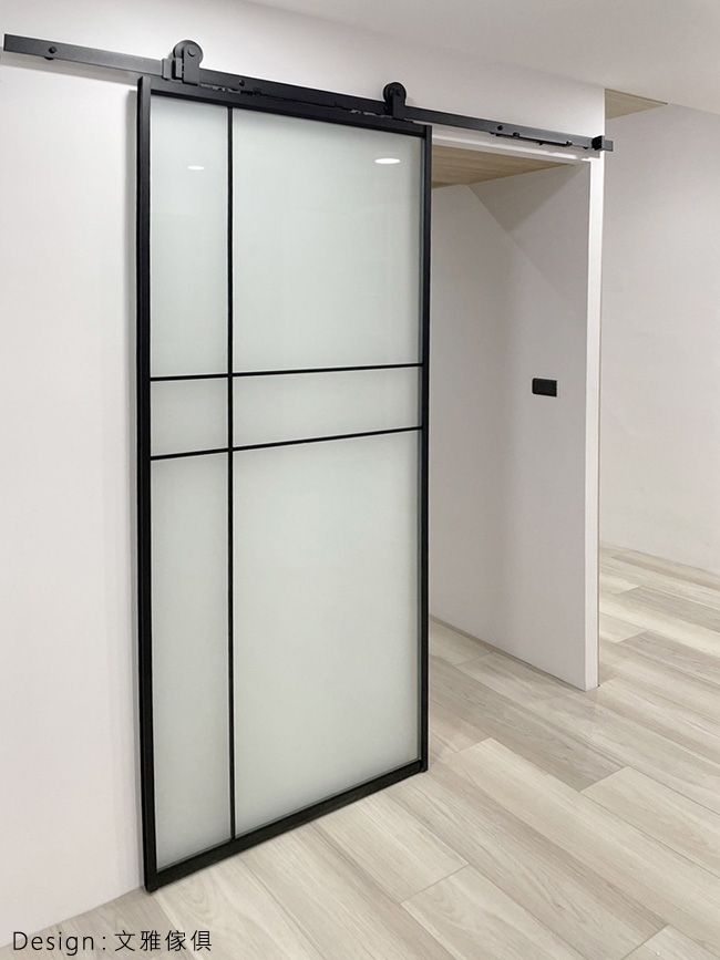 K051 美式穀倉門滑輪五金 + 鋁框玻璃門片3.jpg